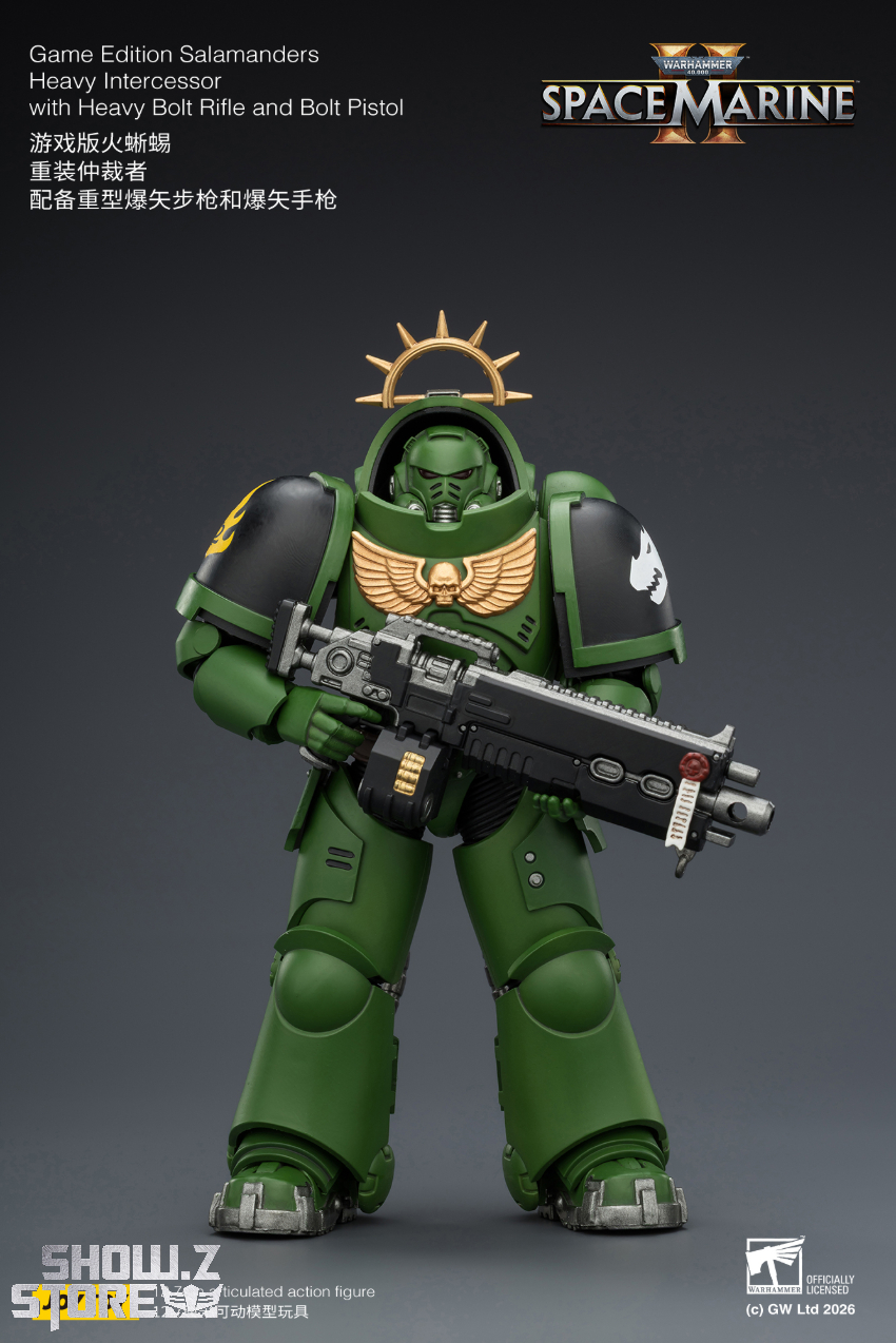 JoyToy JT03677 1/18 Warhammer 40K Game Edition Salamanders Heavy Intercessor with Heavy Bolt Rifle and Bolt Pistol - View 2 JoyToy JT03677 1/18 Warhammer 40K Game Edition Salamanders Heavy Intercessor with Heavy Bolt Rifle and Bolt Pistol - View 2