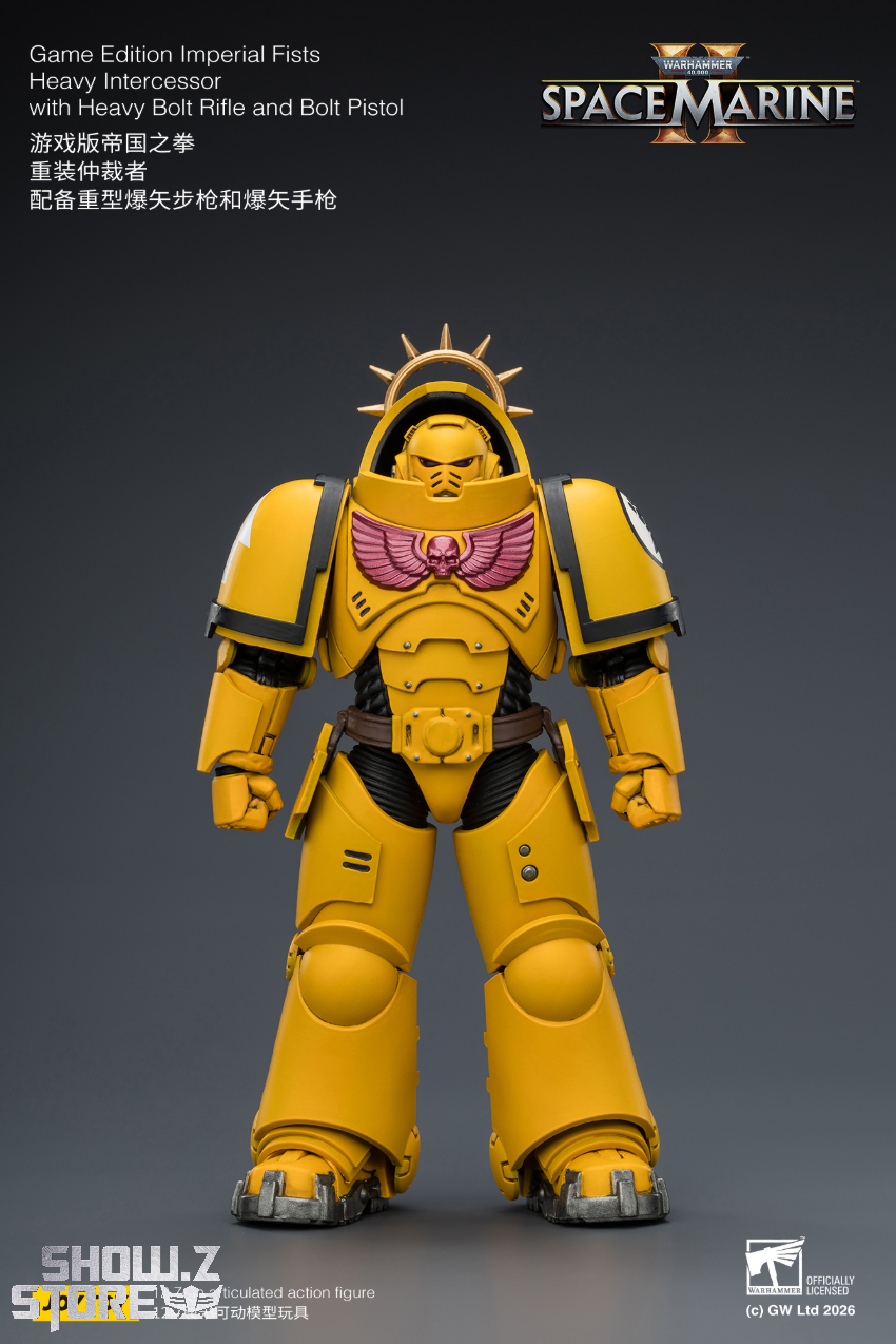 JoyToy JT03653 1/18 Warhammer 40K Game Edition Imperial Fists Heavy Intercessor with Heavy Bolt Rifle and Bolt Pistol - View 1 JoyToy JT03653 1/18 Warhammer 40K Game Edition Imperial Fists Heavy Intercessor with Heavy Bolt Rifle and Bolt Pistol - View 1