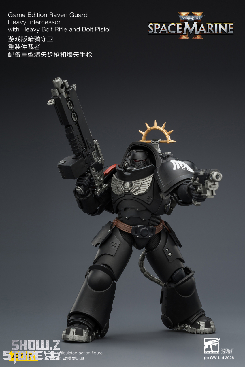 JoyToy JT03707 1/18 Warhammer 40K Game Edition Raven Guard Heavy Intercessor with Heavy Bolt Rifle and Bolt Pistol - View 8 JoyToy JT03707 1/18 Warhammer 40K Game Edition Raven Guard Heavy Intercessor with Heavy Bolt Rifle and Bolt Pistol - View 8