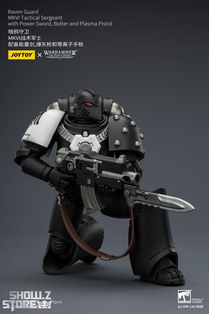 JoyToy JT03950 1/18 Warhammer The Horus Heresy Raven Guard MkVI Tactical Sergeant with Power Sword, Bolter and Plasma Pistol - View 8 JoyToy JT03950 1/18 Warhammer The Horus Heresy Raven Guard MkVI Tactical Sergeant with Power Sword, Bolter and Plasma Pistol - View 8