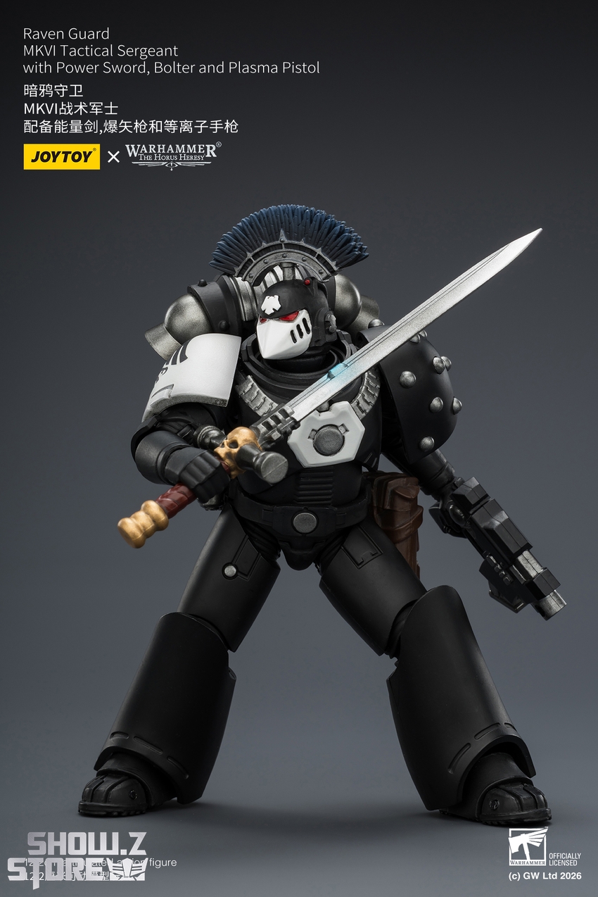 JoyToy JT03950 1/18 Warhammer The Horus Heresy Raven Guard MkVI Tactical Sergeant with Power Sword, Bolter and Plasma Pistol - View 6 JoyToy JT03950 1/18 Warhammer The Horus Heresy Raven Guard MkVI Tactical Sergeant with Power Sword, Bolter and Plasma Pistol - View 6