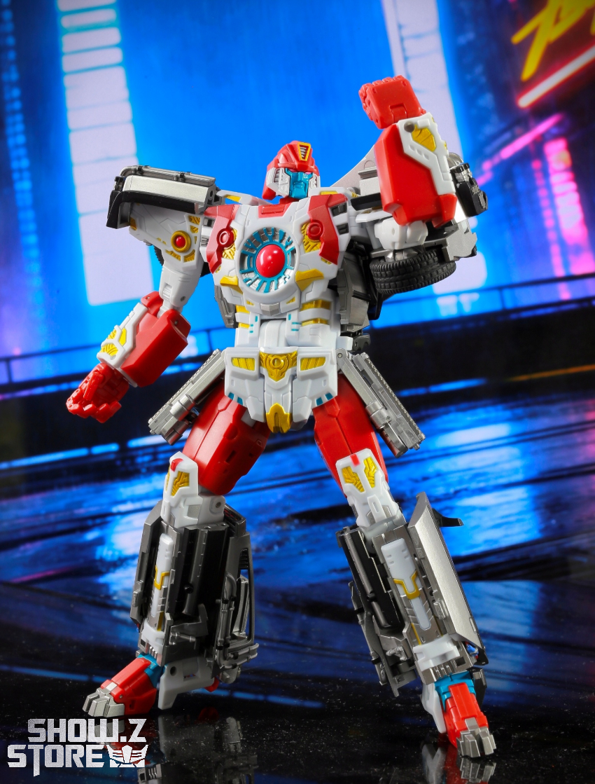 Dynamic action shot of Chronus with bright neon lighting Dynamic action shot of Chronus with bright neon lighting