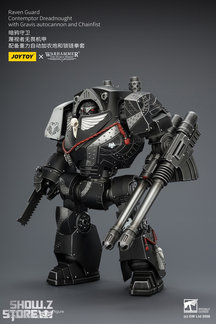 JoyToy JT04186 1/18 Warhammer The Horus Heresy Raven Guard Contemptor Dreadnought with Gravis autocannon and Chainfist - View 2 JoyToy JT04186 1/18 Warhammer The Horus Heresy Raven Guard Contemptor Dreadnought with Gravis autocannon and Chainfist - View 2