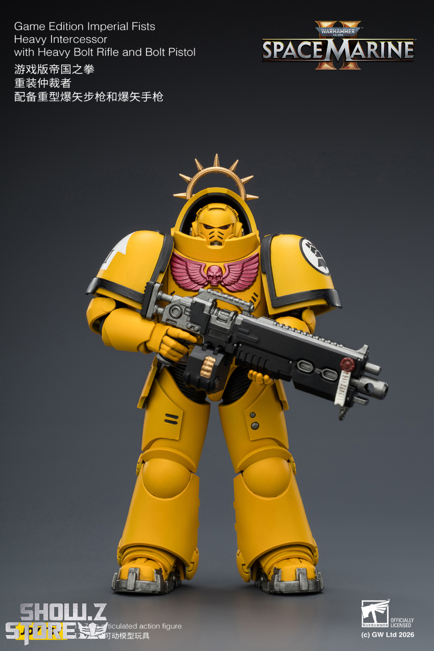 JoyToy JT03653 1/18 Warhammer 40K Game Edition Imperial Fists Heavy Intercessor with Heavy Bolt Rifle and Bolt Pistol - View 2 JoyToy JT03653 1/18 Warhammer 40K Game Edition Imperial Fists Heavy Intercessor with Heavy Bolt Rifle and Bolt Pistol - View 2
