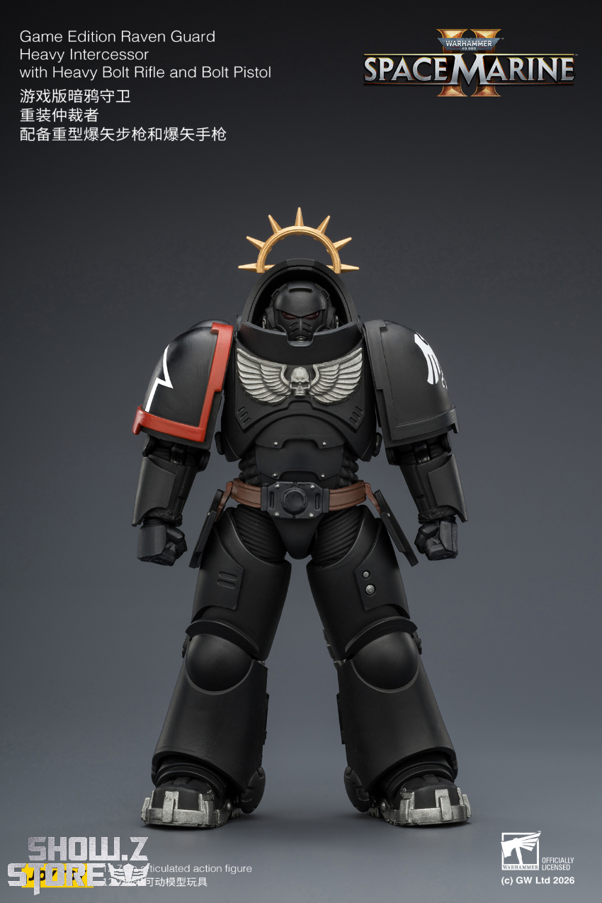 JoyToy JT03707 1/18 Warhammer 40K Game Edition Raven Guard Heavy Intercessor with Heavy Bolt Rifle and Bolt Pistol - View 1 JoyToy JT03707 1/18 Warhammer 40K Game Edition Raven Guard Heavy Intercessor with Heavy Bolt Rifle and Bolt Pistol - View 1