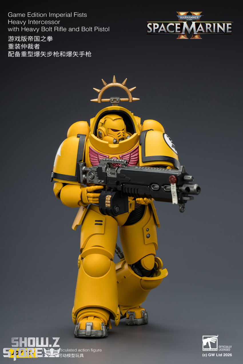 JoyToy JT03653 1/18 Warhammer 40K Game Edition Imperial Fists Heavy Intercessor with Heavy Bolt Rifle and Bolt Pistol - View 6 JoyToy JT03653 1/18 Warhammer 40K Game Edition Imperial Fists Heavy Intercessor with Heavy Bolt Rifle and Bolt Pistol - View 6