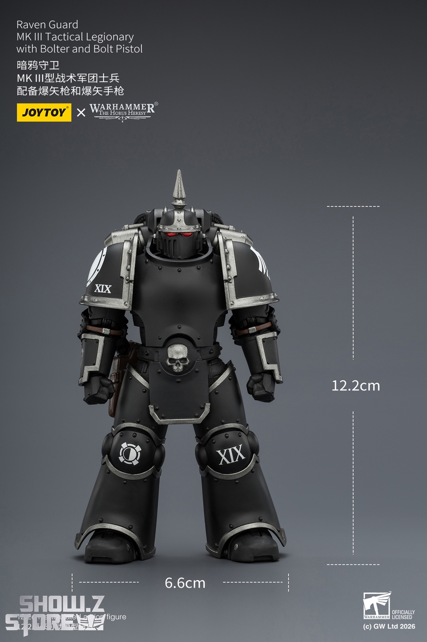 JoyToy JT03943 1/18 Warhammer The Horus Heresy Raven Guard MK III Tactical Legionary with Bolter and Bolt Pistol - View 9 JoyToy JT03943 1/18 Warhammer The Horus Heresy Raven Guard MK III Tactical Legionary with Bolter and Bolt Pistol - View 9