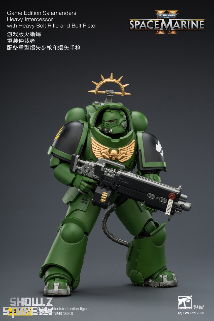 JoyToy JT03677 1/18 Warhammer 40K Game Edition Salamanders Heavy Intercessor with Heavy Bolt Rifle and Bolt Pistol - View 7 JoyToy JT03677 1/18 Warhammer 40K Game Edition Salamanders Heavy Intercessor with Heavy Bolt Rifle and Bolt Pistol - View 7