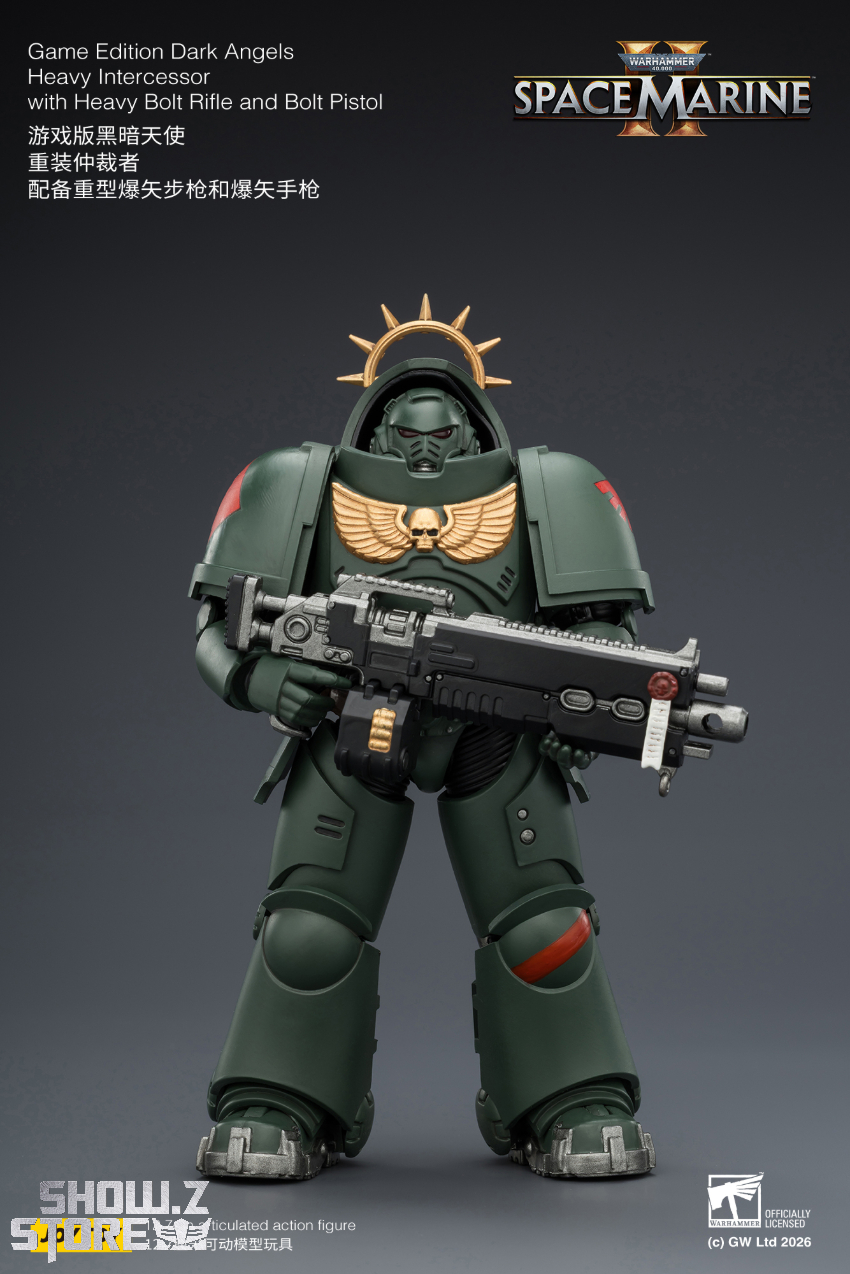 JoyToy JT03684 1/18 Warhammer 40K Game Edition Dark Angels Heavy Intercessor with Heavy Bolt Rifle and Bolt Pistol - View 2 JoyToy JT03684 1/18 Warhammer 40K Game Edition Dark Angels Heavy Intercessor with Heavy Bolt Rifle and Bolt Pistol - View 2