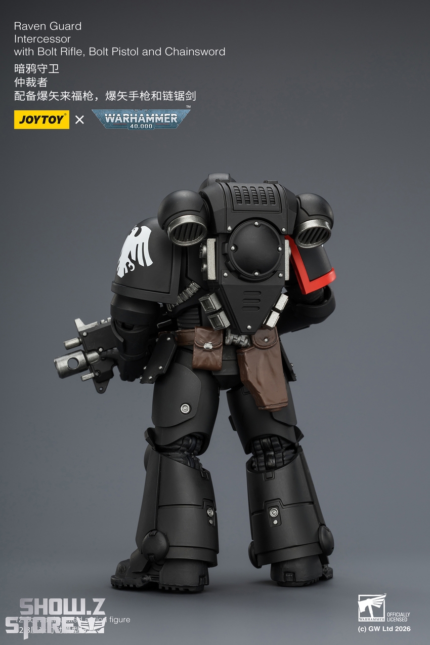 JoyToy JT03899 1/18 Warhammer 40K Raven Guard Intercessor with Bolt Rifle, Bolt Pistol and Chainsword - View 4 JoyToy JT03899 1/18 Warhammer 40K Raven Guard Intercessor with Bolt Rifle, Bolt Pistol and Chainsword - View 4