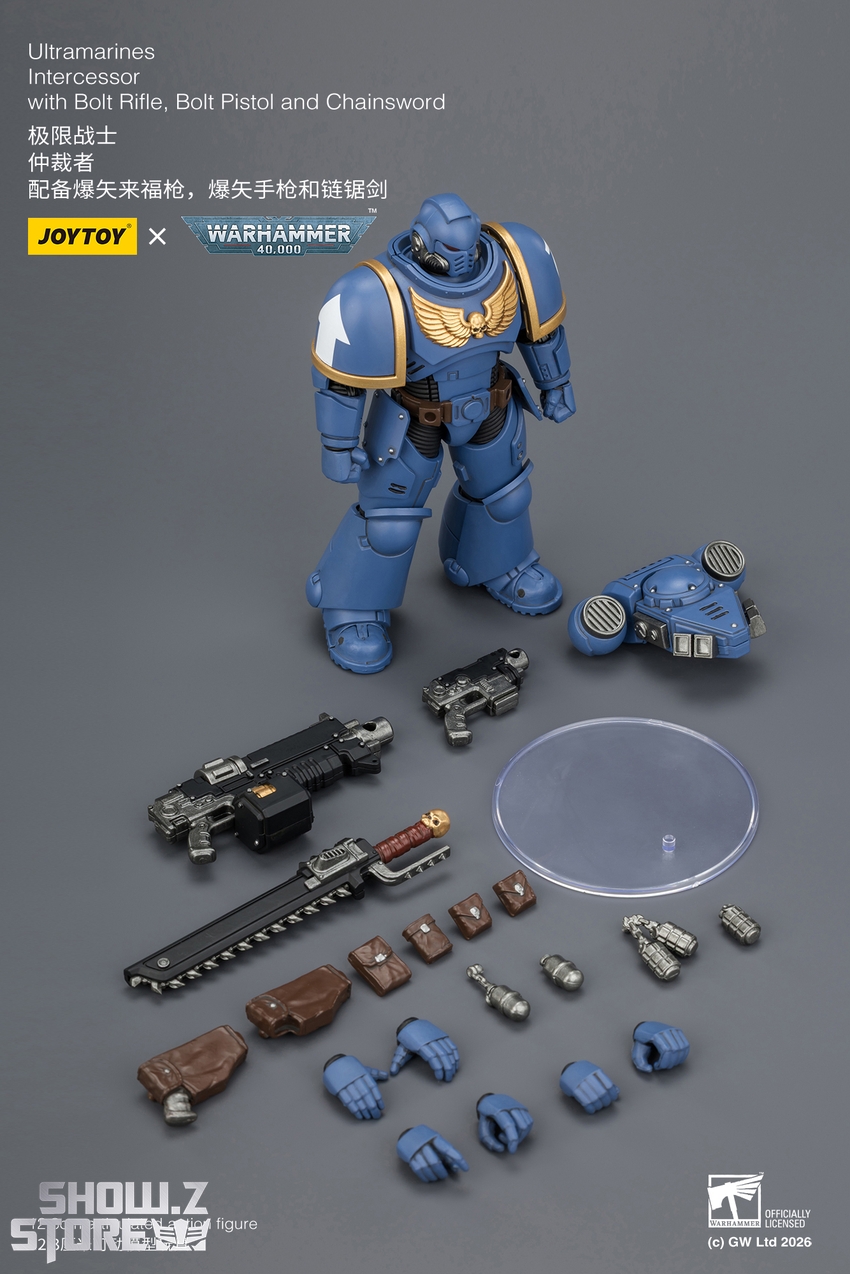 JoyToy JT03813 1/18 Warhammer 40K Ultramarines Intercessor with Bolt Rifle, Bolt Pistol and Chainsword - View 10 JoyToy JT03813 1/18 Warhammer 40K Ultramarines Intercessor with Bolt Rifle, Bolt Pistol and Chainsword - View 10