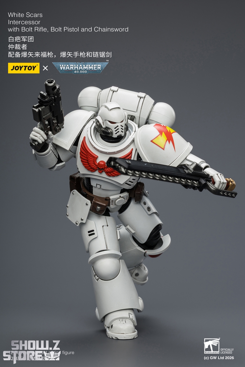 JoyToy JT03882 1/18 Warhammer 40K White Scars Intercessor with Bolt Rifle, Bolt Pistol and Chainsword - View 9 JoyToy JT03882 1/18 Warhammer 40K White Scars Intercessor with Bolt Rifle, Bolt Pistol and Chainsword - View 9