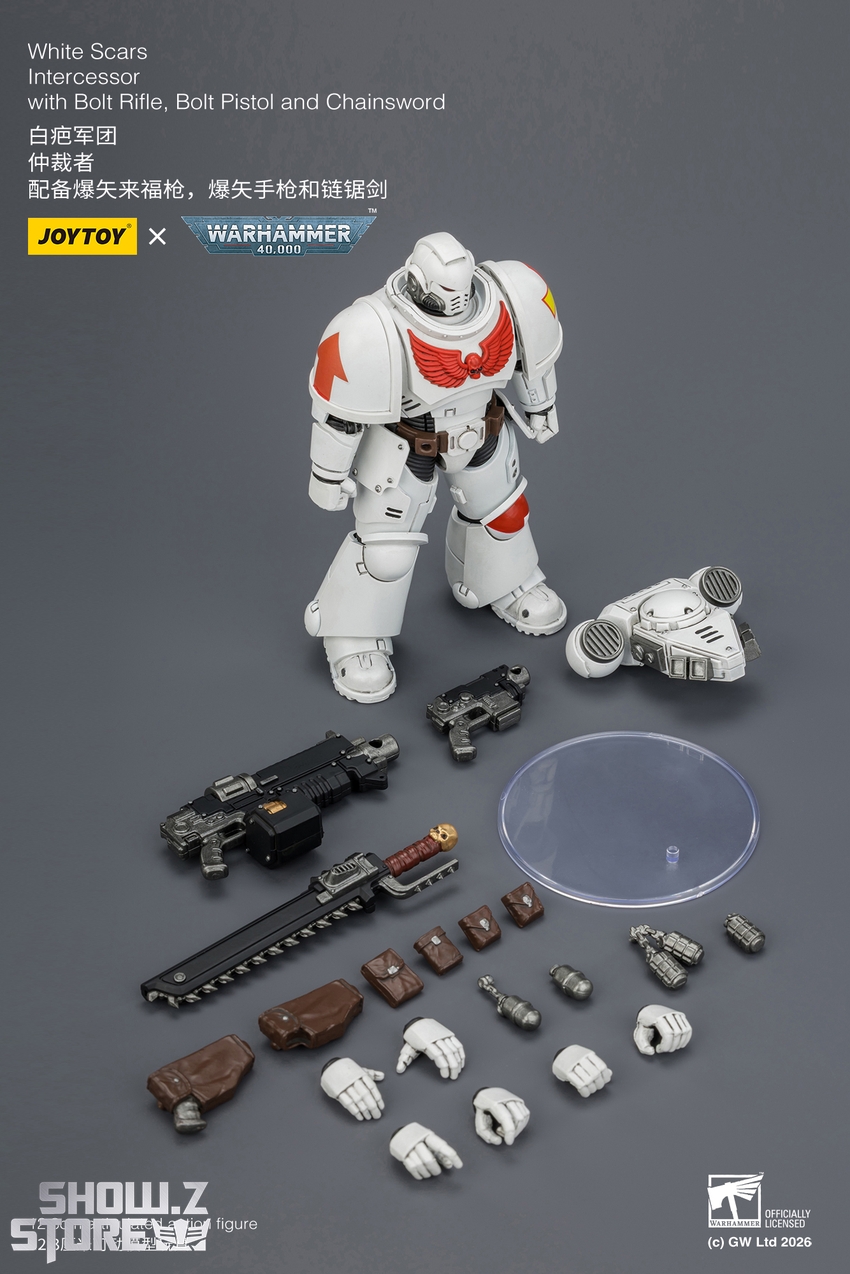JoyToy JT03882 1/18 Warhammer 40K White Scars Intercessor with Bolt Rifle, Bolt Pistol and Chainsword - View 10 JoyToy JT03882 1/18 Warhammer 40K White Scars Intercessor with Bolt Rifle, Bolt Pistol and Chainsword - View 10