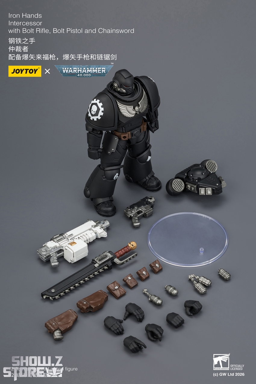 JoyToy JT03837 1/18 Warhammer 40K Iron Hands Intercessor with Bolt Rifle, Bolt Pistol and Chainsword - View 10 JoyToy JT03837 1/18 Warhammer 40K Iron Hands Intercessor with Bolt Rifle, Bolt Pistol and Chainsword - View 10