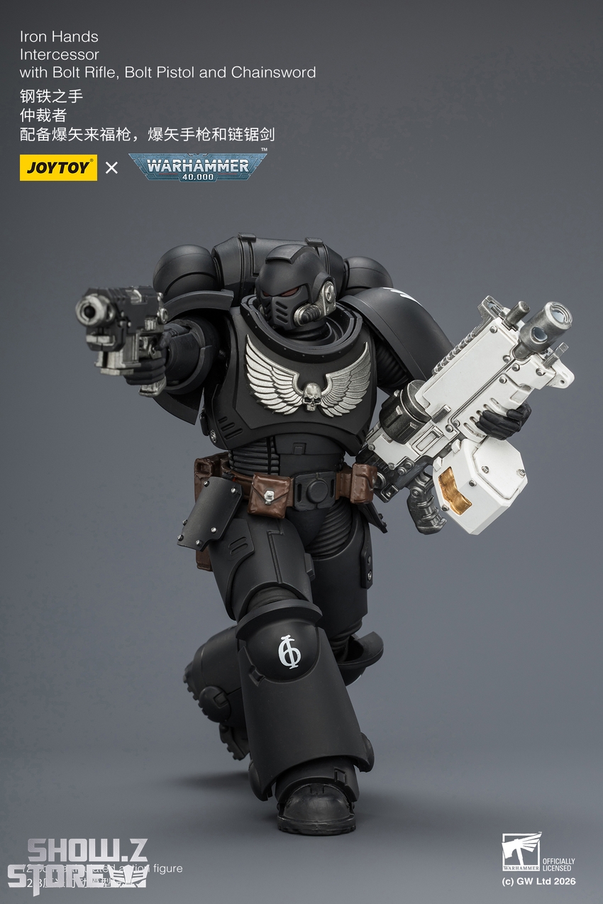 JoyToy JT03837 1/18 Warhammer 40K Iron Hands Intercessor with Bolt Rifle, Bolt Pistol and Chainsword - View 9 JoyToy JT03837 1/18 Warhammer 40K Iron Hands Intercessor with Bolt Rifle, Bolt Pistol and Chainsword - View 9