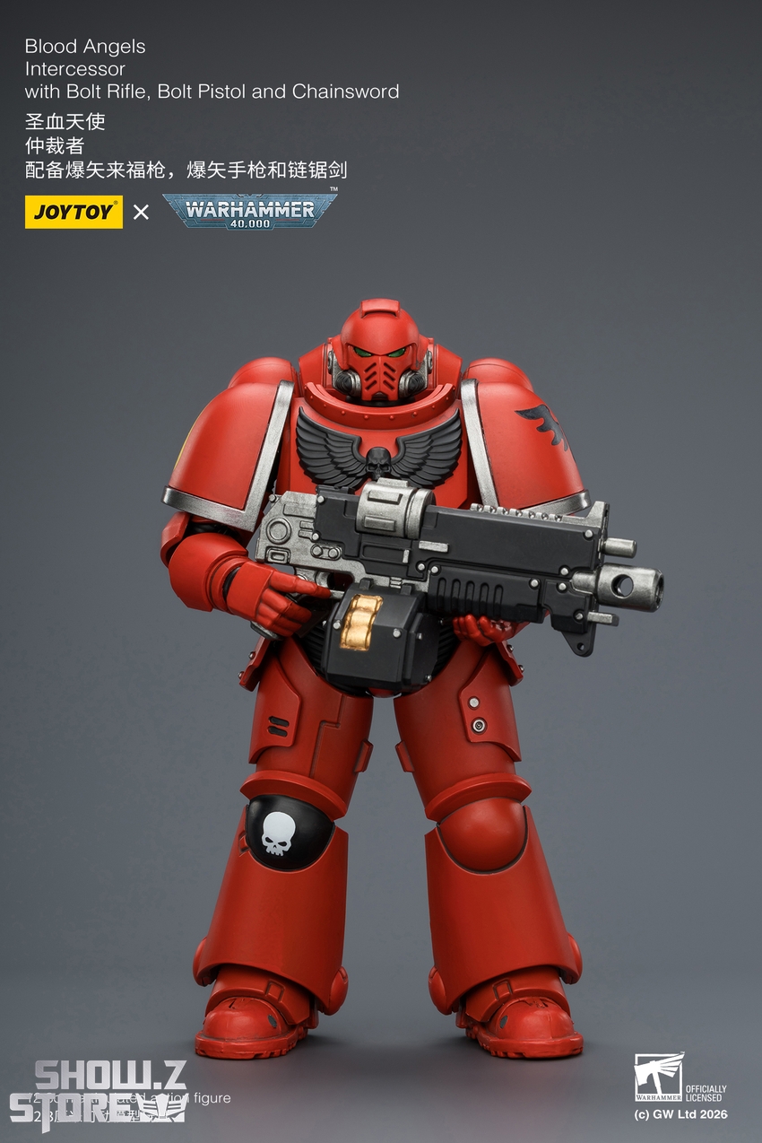 JoyToy JT03820 1/18 Warhammer 40K Blood Angels Intercessor with Bolt Rifle, Bolt Pistol and Chainsword - View 2 JoyToy JT03820 1/18 Warhammer 40K Blood Angels Intercessor with Bolt Rifle, Bolt Pistol and Chainsword - View 2