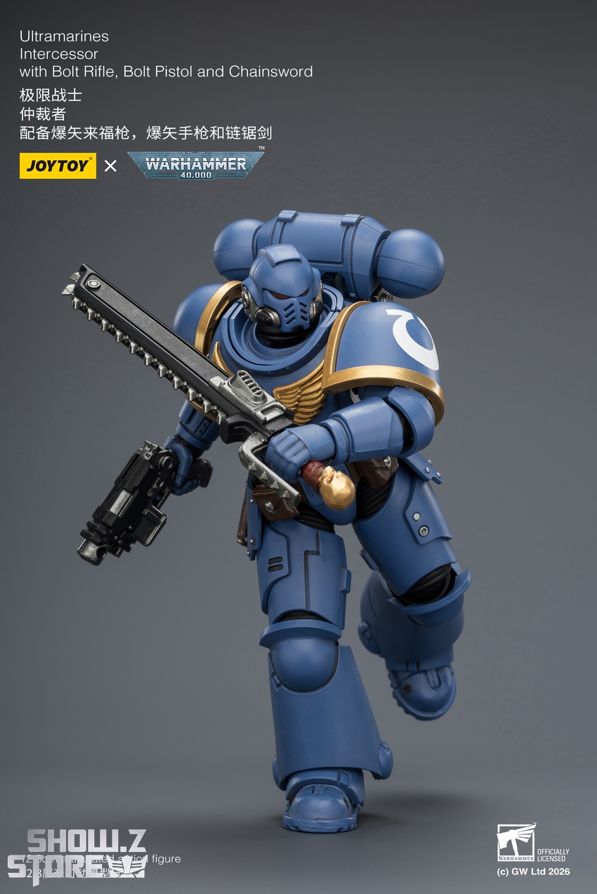 JoyToy JT03813 1/18 Warhammer 40K Ultramarines Intercessor with Bolt Rifle, Bolt Pistol and Chainsword - View 8 JoyToy JT03813 1/18 Warhammer 40K Ultramarines Intercessor with Bolt Rifle, Bolt Pistol and Chainsword - View 8