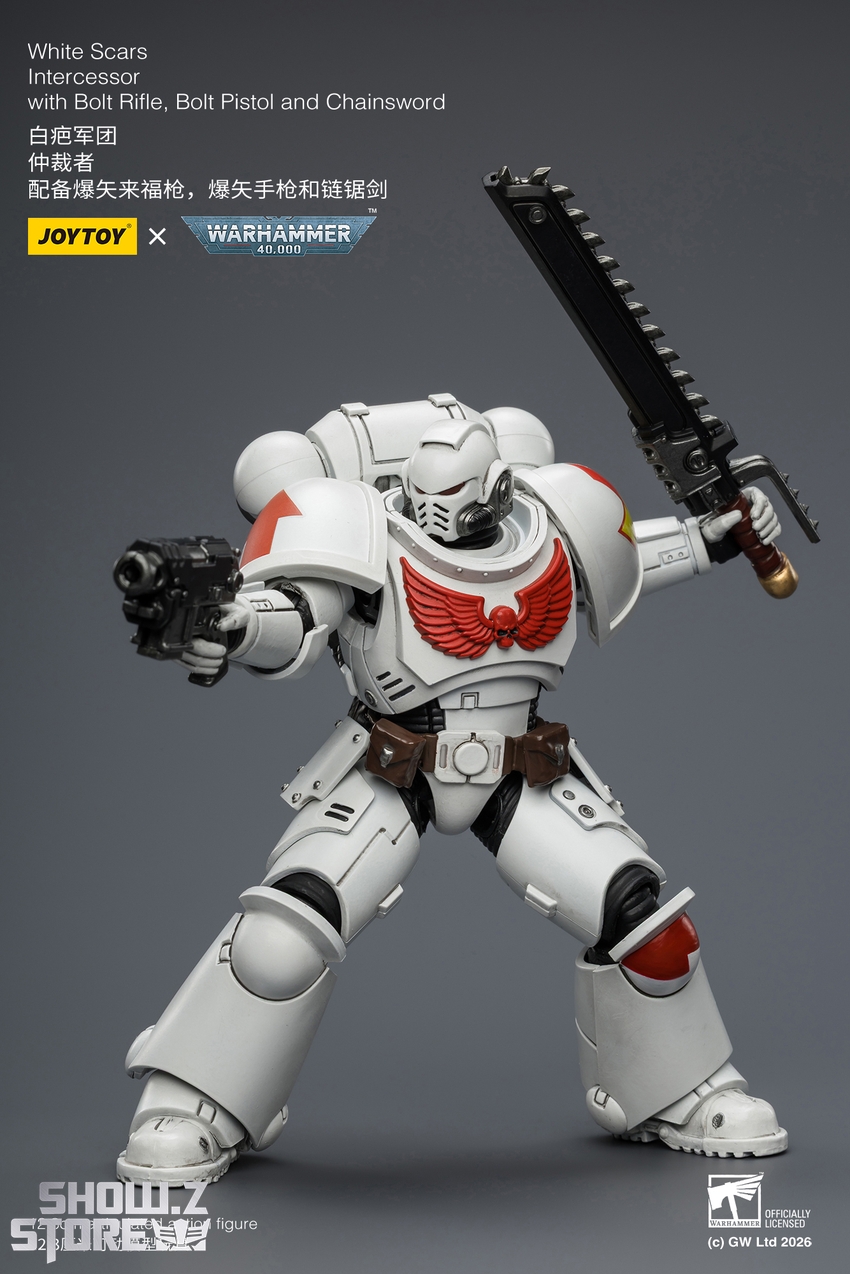 JoyToy JT03882 1/18 Warhammer 40K White Scars Intercessor with Bolt Rifle, Bolt Pistol and Chainsword - View 8 JoyToy JT03882 1/18 Warhammer 40K White Scars Intercessor with Bolt Rifle, Bolt Pistol and Chainsword - View 8
