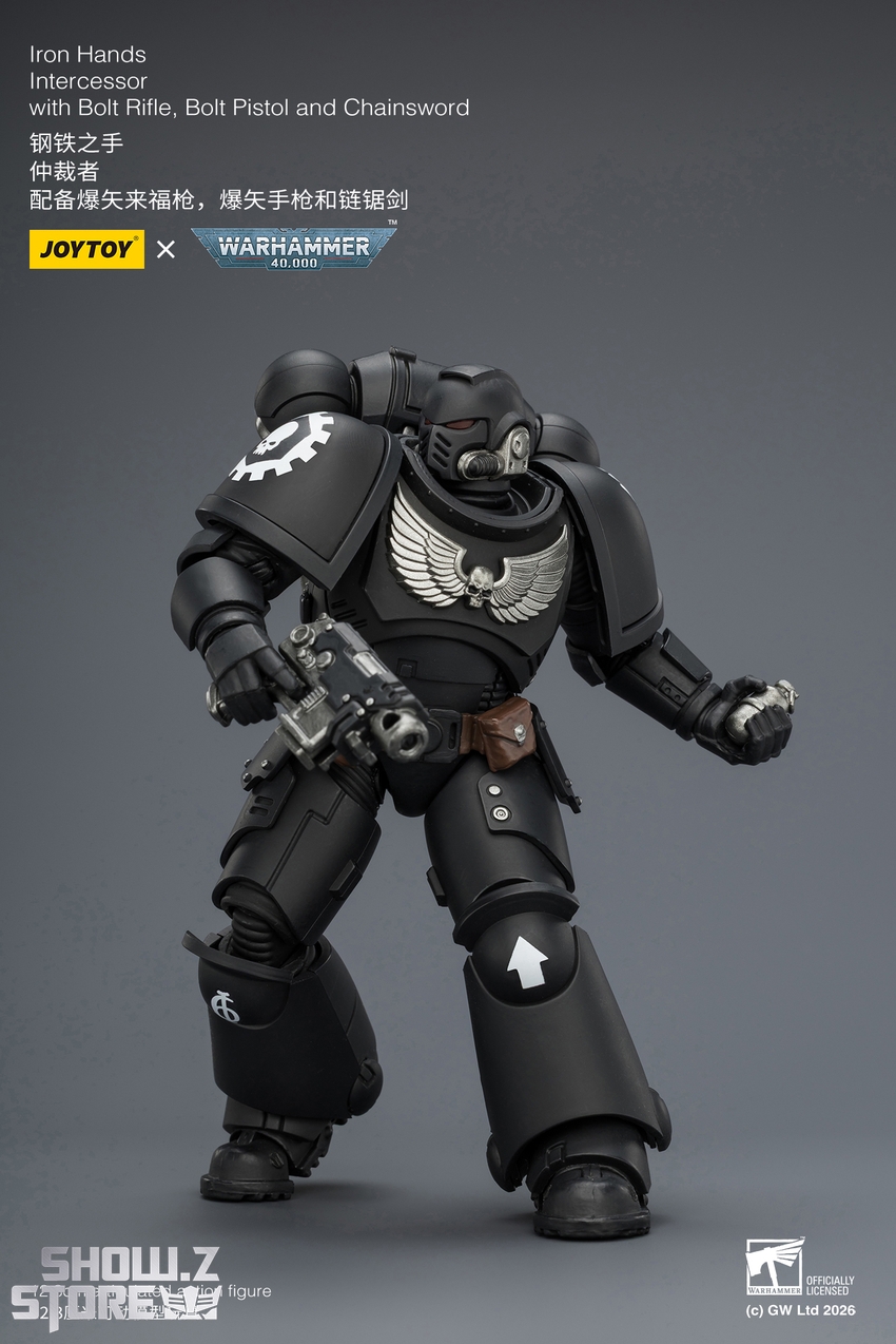 JoyToy JT03837 1/18 Warhammer 40K Iron Hands Intercessor with Bolt Rifle, Bolt Pistol and Chainsword - View 7 JoyToy JT03837 1/18 Warhammer 40K Iron Hands Intercessor with Bolt Rifle, Bolt Pistol and Chainsword - View 7