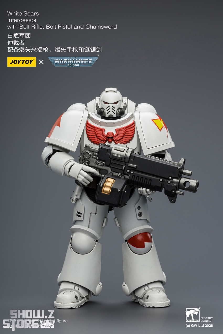 JoyToy JT03882 1/18 Warhammer 40K White Scars Intercessor with Bolt Rifle, Bolt Pistol and Chainsword - View 2 JoyToy JT03882 1/18 Warhammer 40K White Scars Intercessor with Bolt Rifle, Bolt Pistol and Chainsword - View 2