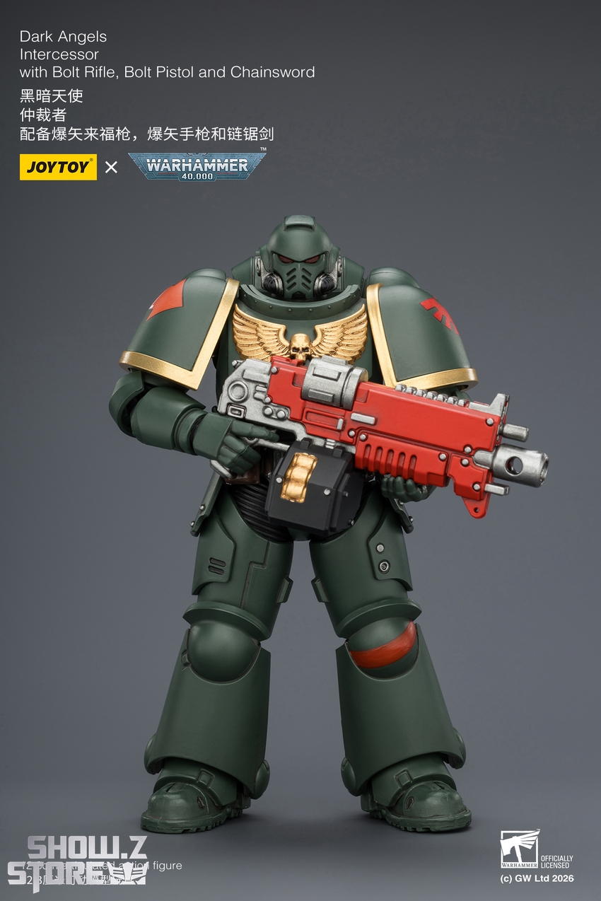 JoyToy JT03868 1/18 Warhammer 40K Dark Angels Intercessor with Bolt Rifle, Bolt Pistol and Chainsword - View 2 JoyToy JT03868 1/18 Warhammer 40K Dark Angels Intercessor with Bolt Rifle, Bolt Pistol and Chainsword - View 2