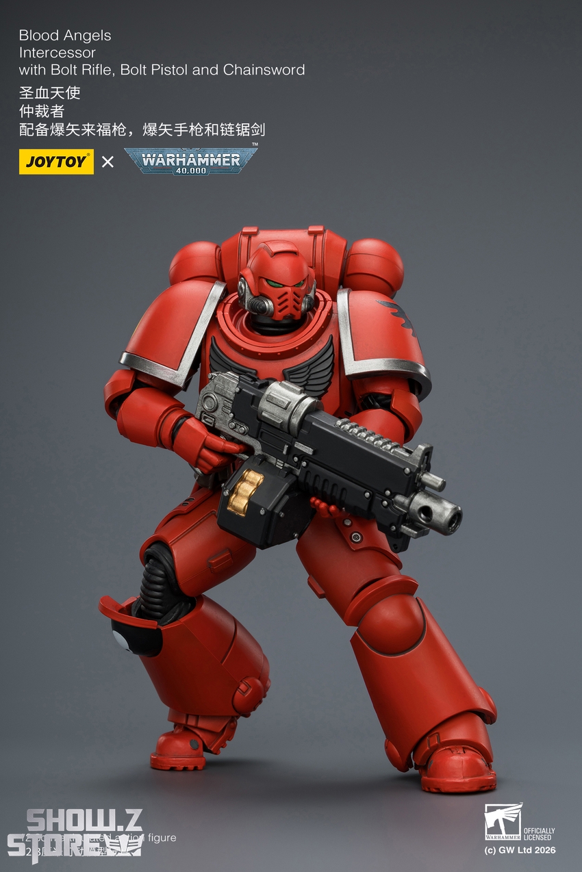 JoyToy JT03820 1/18 Warhammer 40K Blood Angels Intercessor with Bolt Rifle, Bolt Pistol and Chainsword - View 6 JoyToy JT03820 1/18 Warhammer 40K Blood Angels Intercessor with Bolt Rifle, Bolt Pistol and Chainsword - View 6