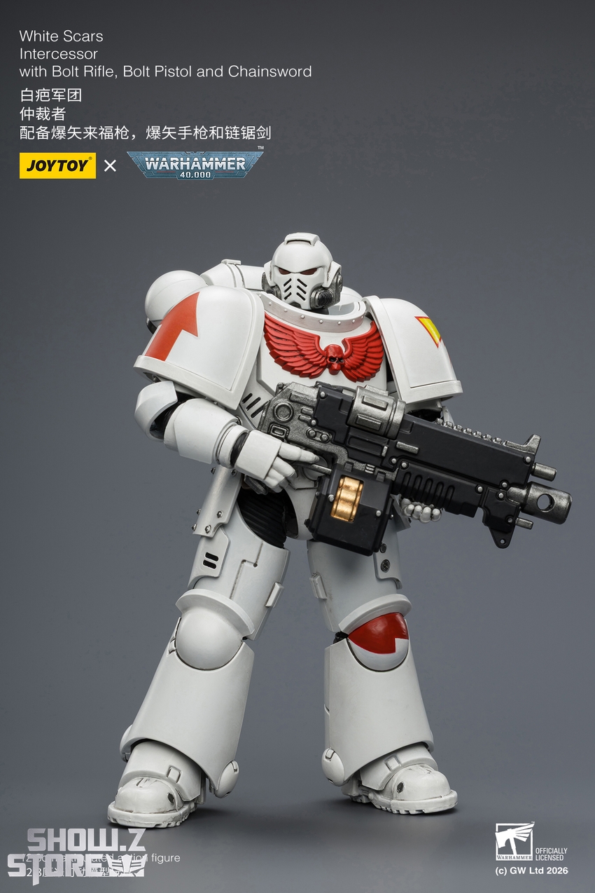 JoyToy JT03882 1/18 Warhammer 40K White Scars Intercessor with Bolt Rifle, Bolt Pistol and Chainsword - View 3 JoyToy JT03882 1/18 Warhammer 40K White Scars Intercessor with Bolt Rifle, Bolt Pistol and Chainsword - View 3