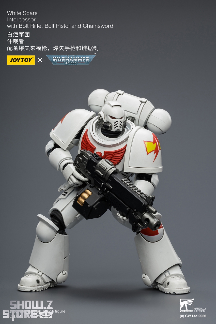 JoyToy JT03882 1/18 Warhammer 40K White Scars Intercessor with Bolt Rifle, Bolt Pistol and Chainsword - View 6 JoyToy JT03882 1/18 Warhammer 40K White Scars Intercessor with Bolt Rifle, Bolt Pistol and Chainsword - View 6
