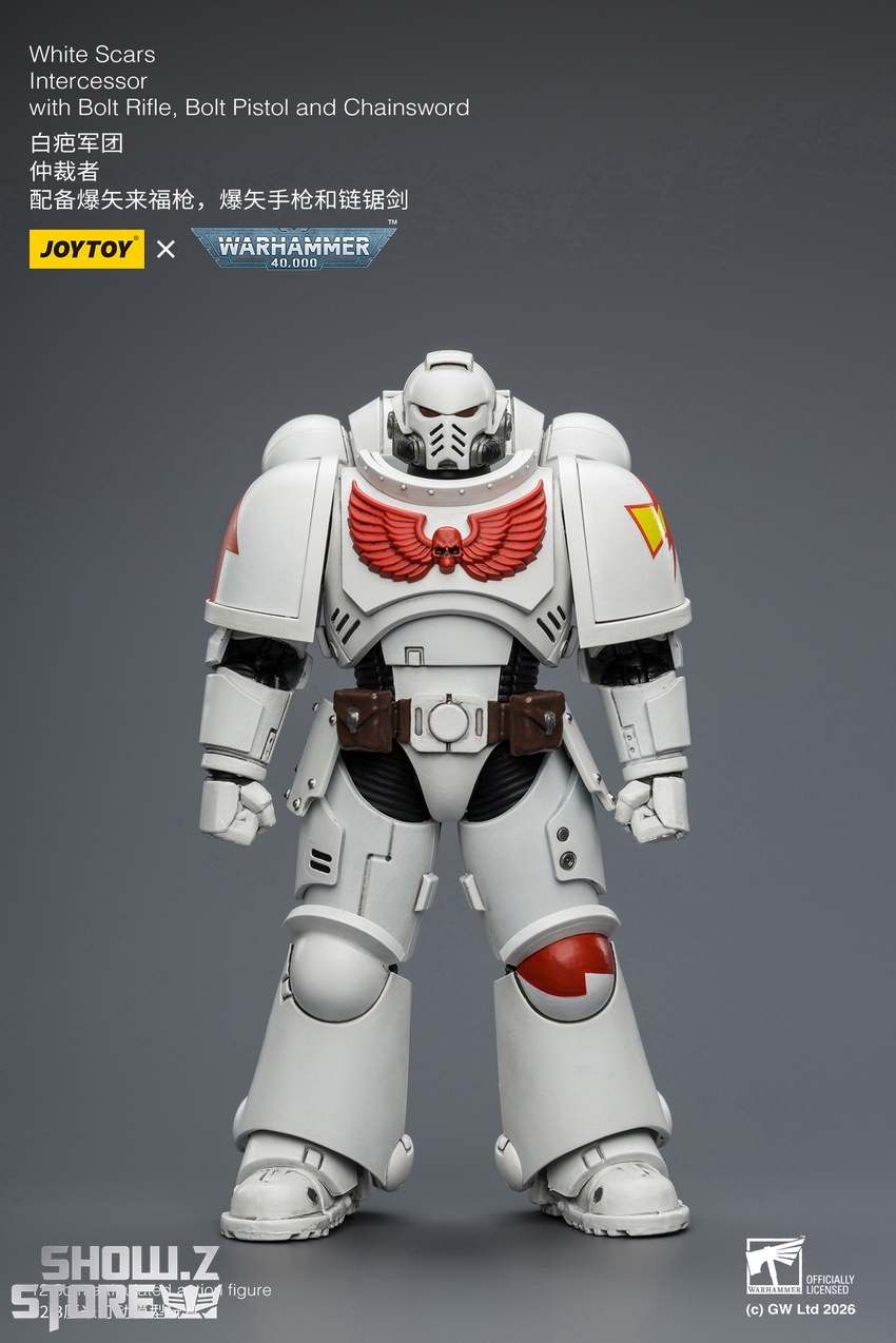 JoyToy JT03882 1/18 Warhammer 40K White Scars Intercessor with Bolt Rifle, Bolt Pistol and Chainsword - View 1 JoyToy JT03882 1/18 Warhammer 40K White Scars Intercessor with Bolt Rifle, Bolt Pistol and Chainsword - View 1