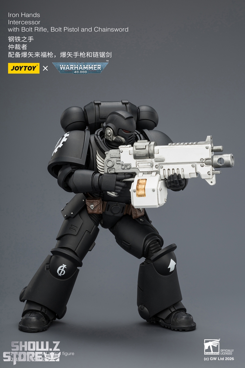 JoyToy JT03837 1/18 Warhammer 40K Iron Hands Intercessor with Bolt Rifle, Bolt Pistol and Chainsword - View 5 JoyToy JT03837 1/18 Warhammer 40K Iron Hands Intercessor with Bolt Rifle, Bolt Pistol and Chainsword - View 5