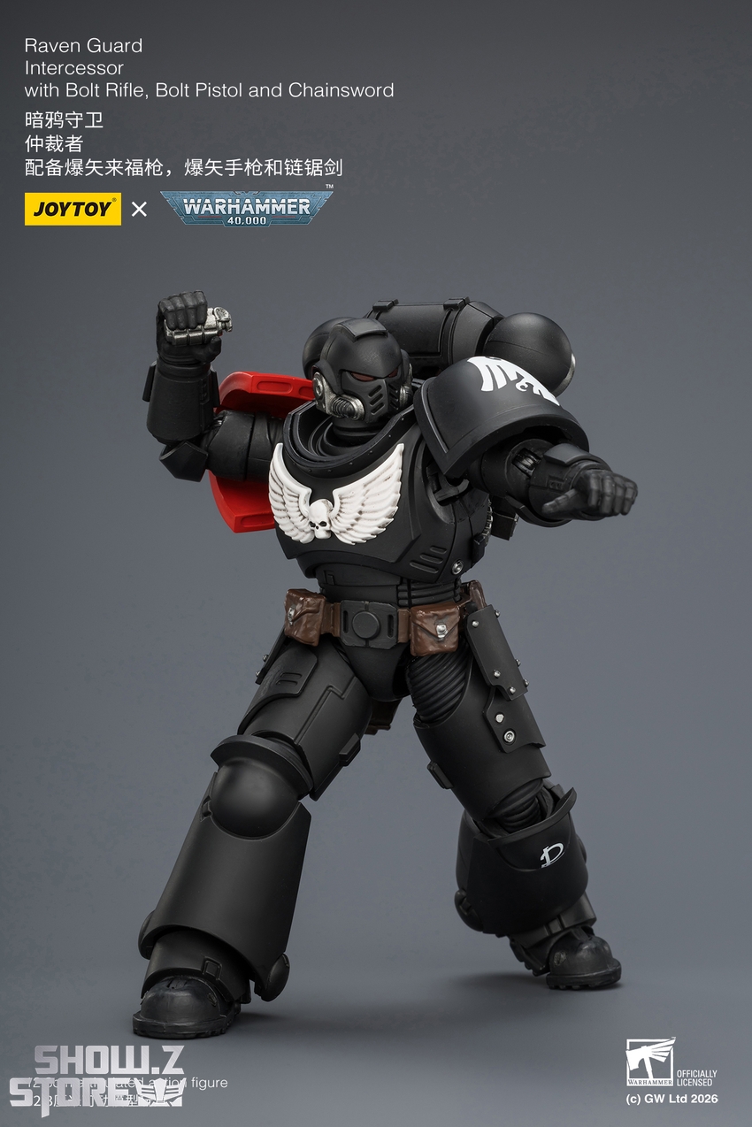 JoyToy JT03899 1/18 Warhammer 40K Raven Guard Intercessor with Bolt Rifle, Bolt Pistol and Chainsword - View 9 JoyToy JT03899 1/18 Warhammer 40K Raven Guard Intercessor with Bolt Rifle, Bolt Pistol and Chainsword - View 9