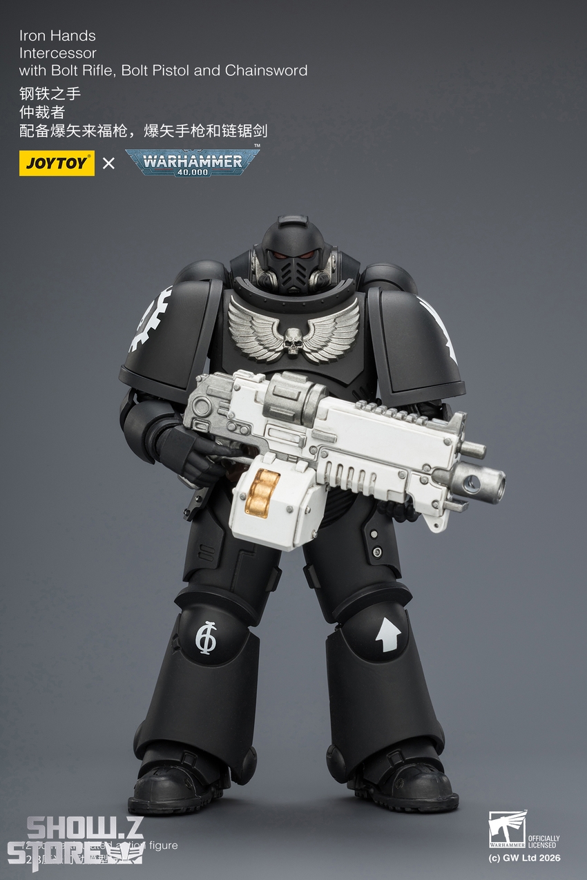 JoyToy JT03837 1/18 Warhammer 40K Iron Hands Intercessor with Bolt Rifle, Bolt Pistol and Chainsword - View 2 JoyToy JT03837 1/18 Warhammer 40K Iron Hands Intercessor with Bolt Rifle, Bolt Pistol and Chainsword - View 2