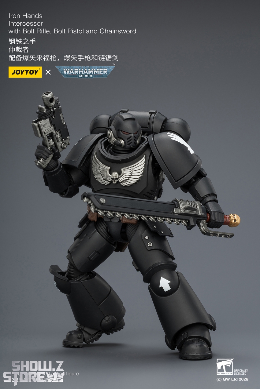 JoyToy JT03837 1/18 Warhammer 40K Iron Hands Intercessor with Bolt Rifle, Bolt Pistol and Chainsword - View 8 JoyToy JT03837 1/18 Warhammer 40K Iron Hands Intercessor with Bolt Rifle, Bolt Pistol and Chainsword - View 8
