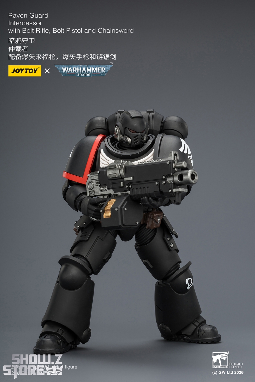 JoyToy JT03899 1/18 Warhammer 40K Raven Guard Intercessor with Bolt Rifle, Bolt Pistol and Chainsword - View 5 JoyToy JT03899 1/18 Warhammer 40K Raven Guard Intercessor with Bolt Rifle, Bolt Pistol and Chainsword - View 5