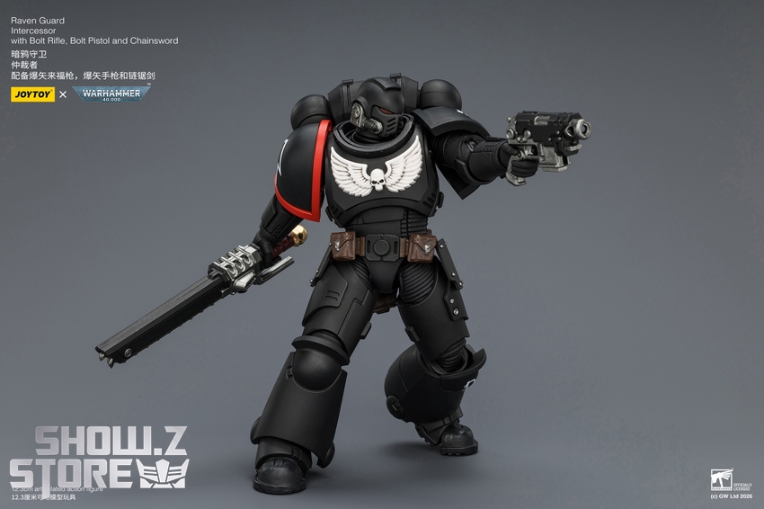 JoyToy JT03899 1/18 Warhammer 40K Raven Guard Intercessor with Bolt Rifle, Bolt Pistol and Chainsword - View 8 JoyToy JT03899 1/18 Warhammer 40K Raven Guard Intercessor with Bolt Rifle, Bolt Pistol and Chainsword - View 8