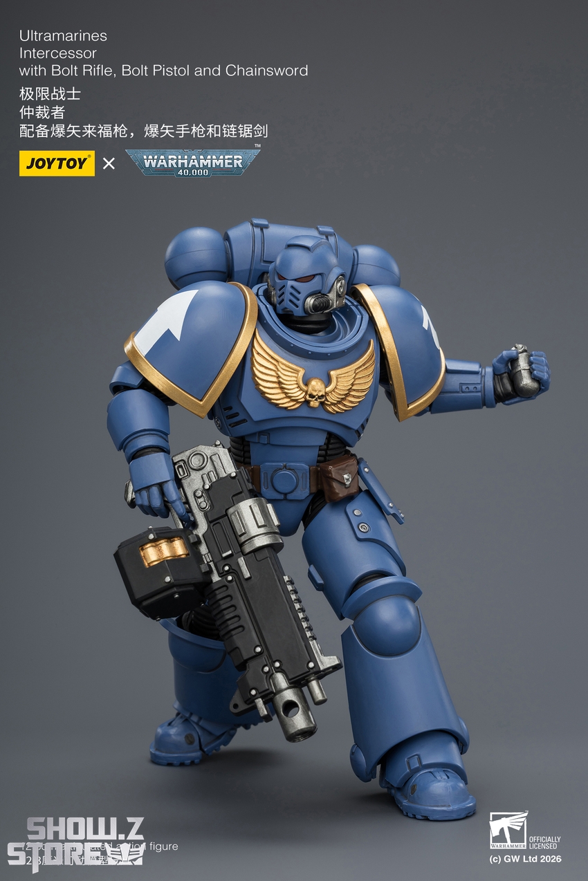 JoyToy JT03813 1/18 Warhammer 40K Ultramarines Intercessor with Bolt Rifle, Bolt Pistol and Chainsword - View 7 JoyToy JT03813 1/18 Warhammer 40K Ultramarines Intercessor with Bolt Rifle, Bolt Pistol and Chainsword - View 7