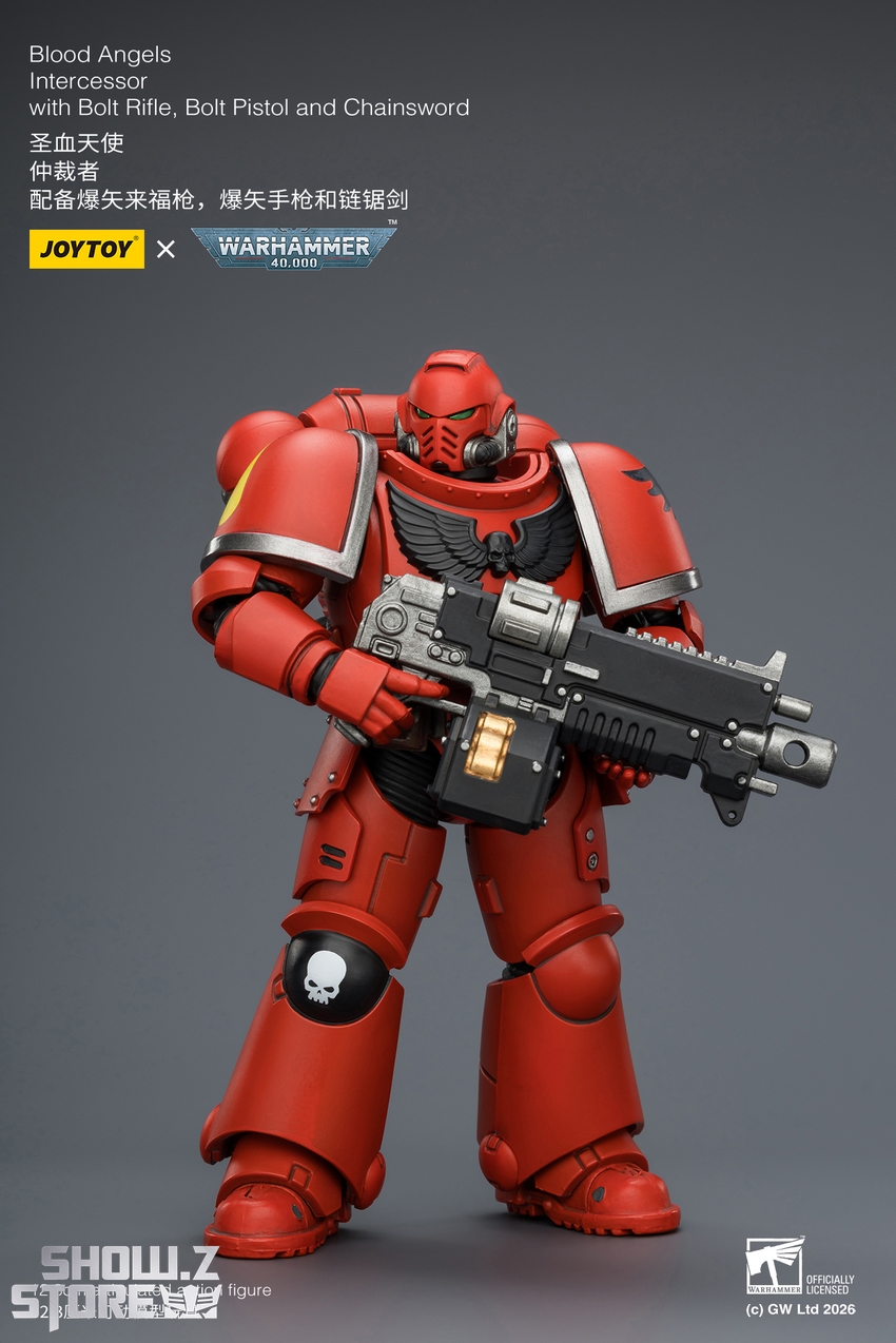 JoyToy JT03820 1/18 Warhammer 40K Blood Angels Intercessor with Bolt Rifle, Bolt Pistol and Chainsword - View 3 JoyToy JT03820 1/18 Warhammer 40K Blood Angels Intercessor with Bolt Rifle, Bolt Pistol and Chainsword - View 3