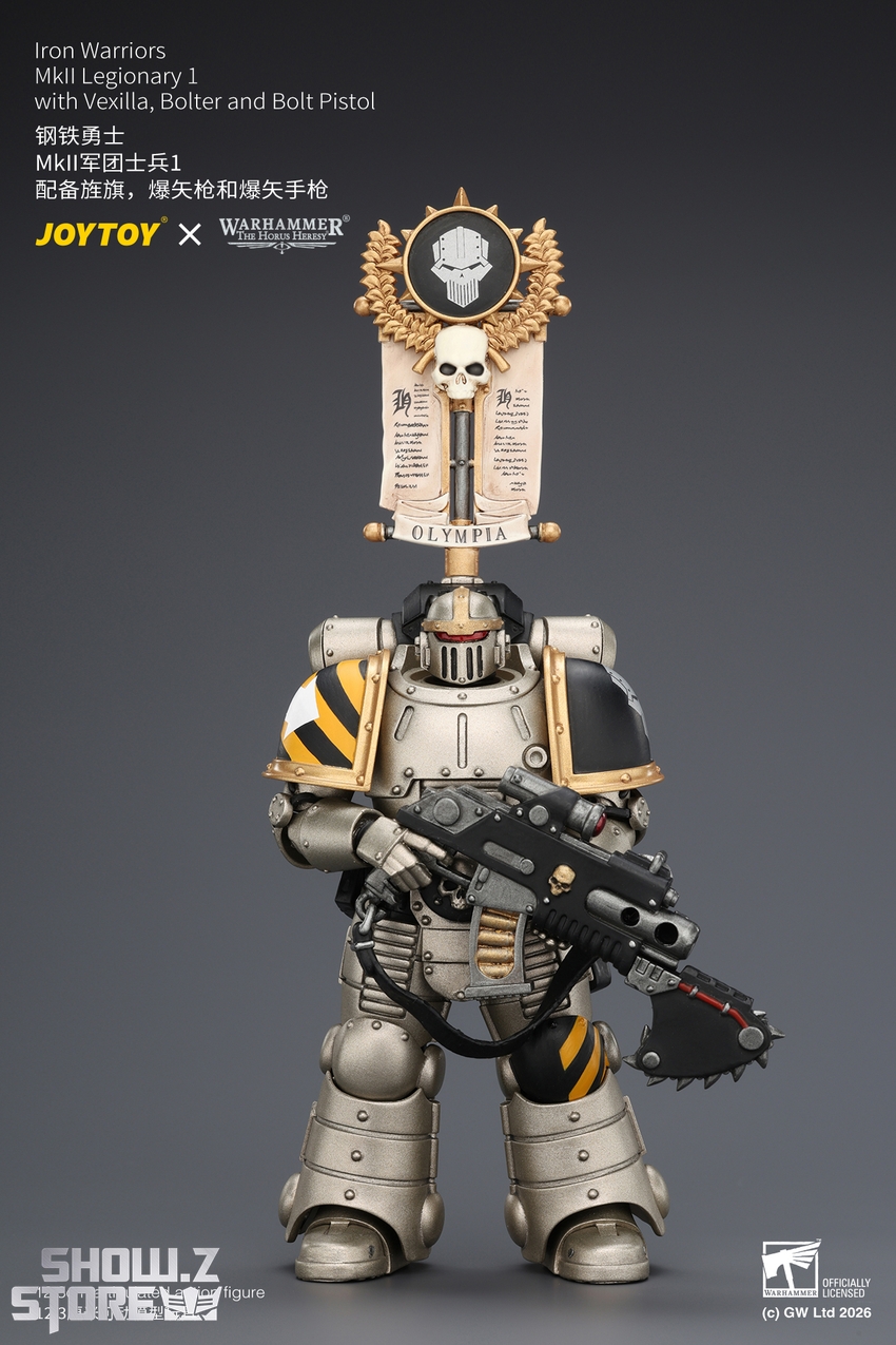 JoyToy JT04452 1/18 Warhammer The Horus Heresy Iron Warriors MkII Legionary1 with Vexilla, Bolter and Bolt Pistol - View 7 JoyToy JT04452 1/18 Warhammer The Horus Heresy Iron Warriors MkII Legionary1 with Vexilla, Bolter and Bolt Pistol - View 7