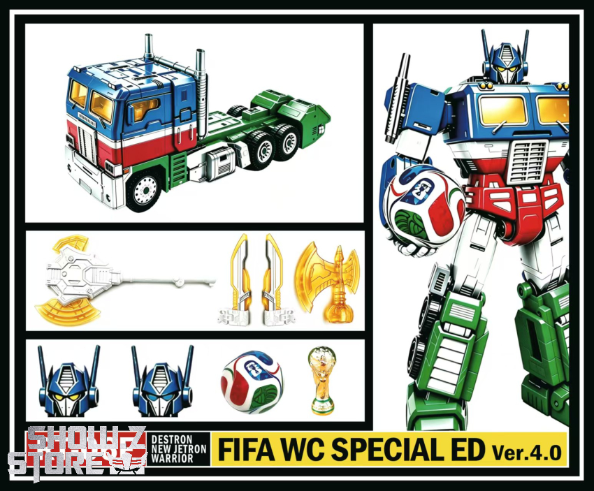 4th Party RT-06F Optimus Prime FIFA WC Special Ed Version - View 3 4th Party RT-06F Optimus Prime FIFA WC Special Ed Version - View 3