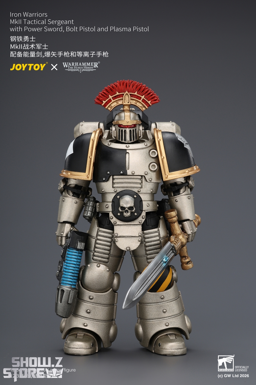 JoyToy JT04445 1/18 Warhammer The Horus Heresy Iron Warriors Mkll Tactical Sergeant with Power Sword, Bolt Pistol and Plasma Pistol - View 7 JoyToy JT04445 1/18 Warhammer The Horus Heresy Iron Warriors Mkll Tactical Sergeant with Power Sword, Bolt Pistol and Plasma Pistol - View 7
