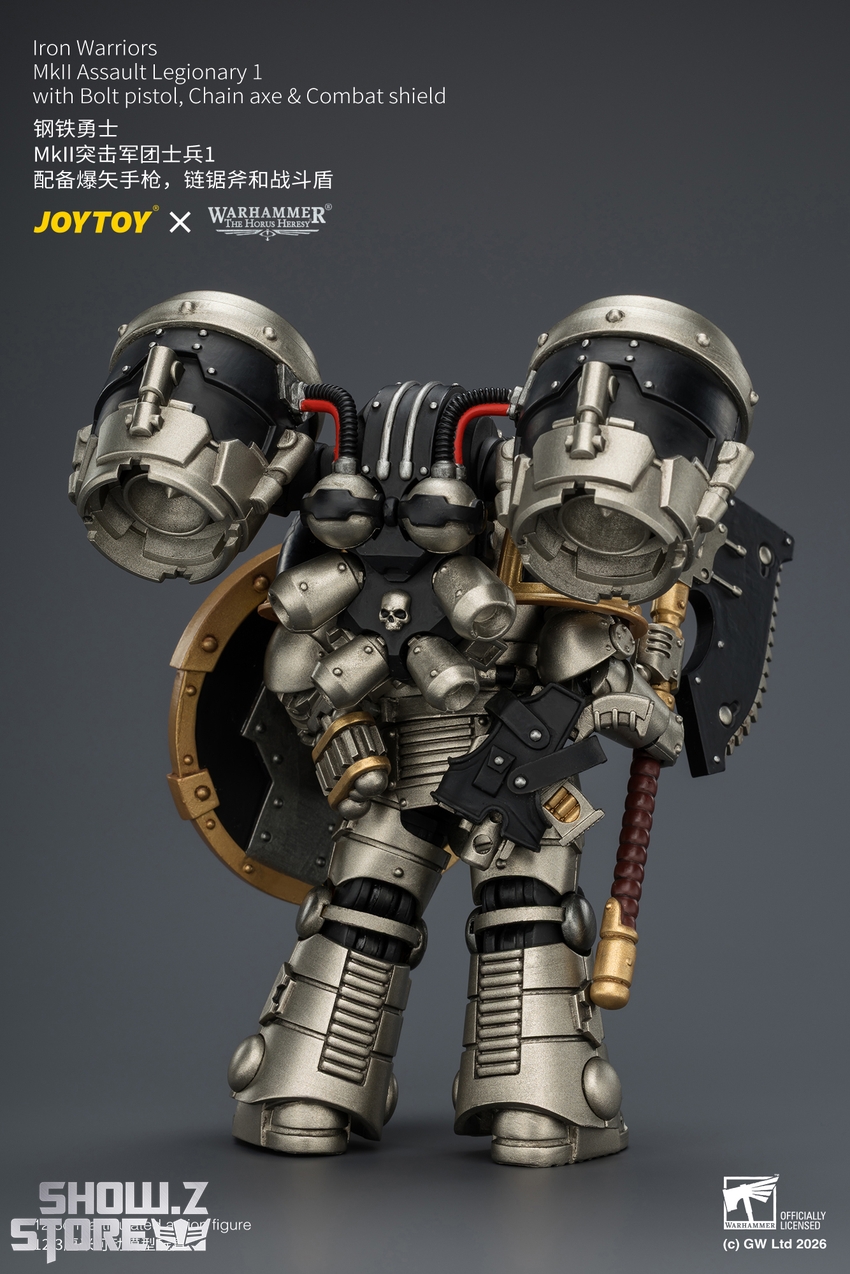 JoyToy JT04490 1/18 Warhammer The Horus Heresy Iron Warriors MkII Assault Legionary1 with Bolt pistol, Chain axe & Combat shield - View 4 JoyToy JT04490 1/18 Warhammer The Horus Heresy Iron Warriors MkII Assault Legionary1 with Bolt pistol, Chain axe & Combat shield - View 4