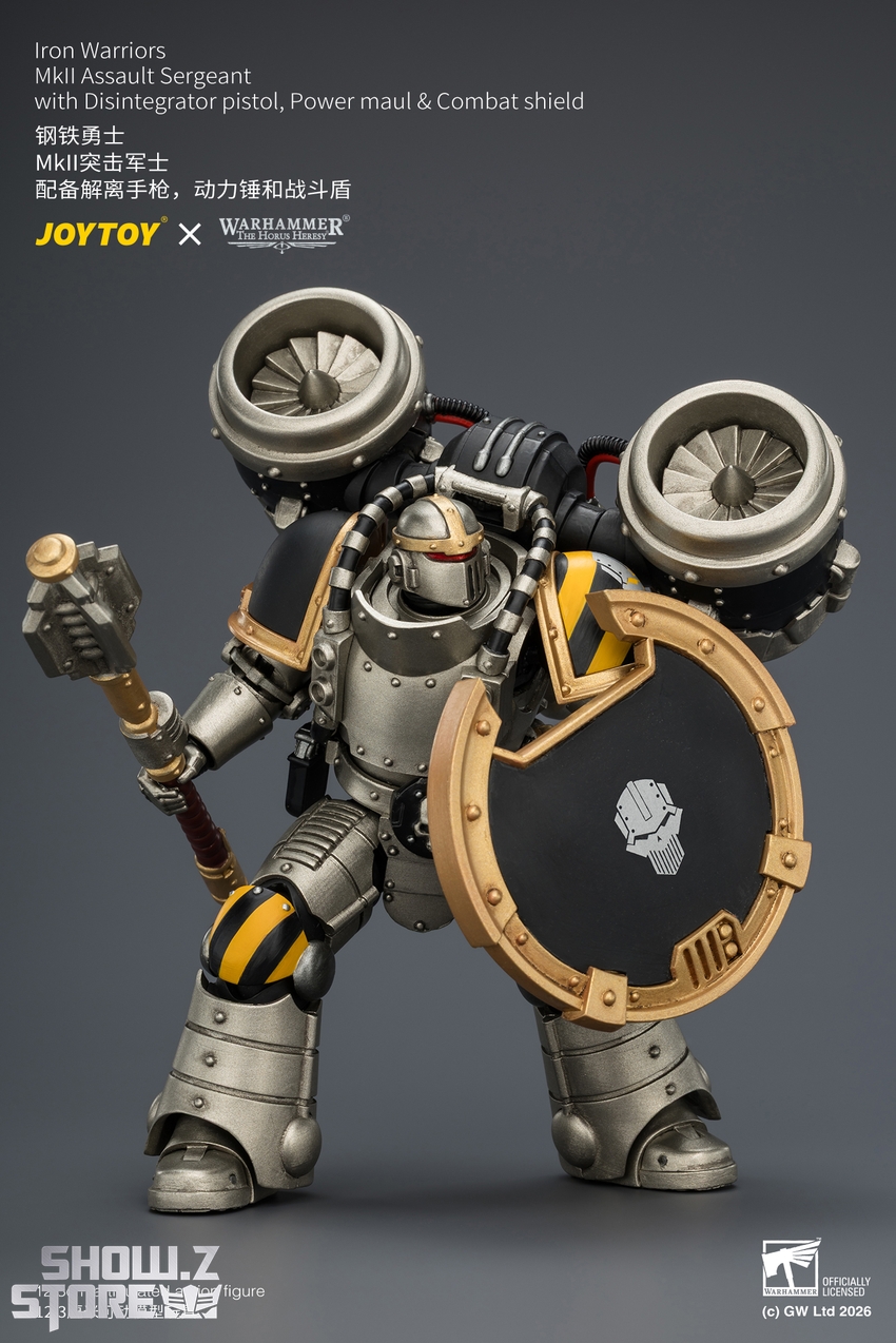 JoyToy JT04483 1/18 Warhammer The Horus Heresy Iron Warriors MkII Assault Sergeant with Disintegrator pistol, Power maul & Combat shield - View 6 JoyToy JT04483 1/18 Warhammer The Horus Heresy Iron Warriors MkII Assault Sergeant with Disintegrator pistol, Power maul & Combat shield - View 6