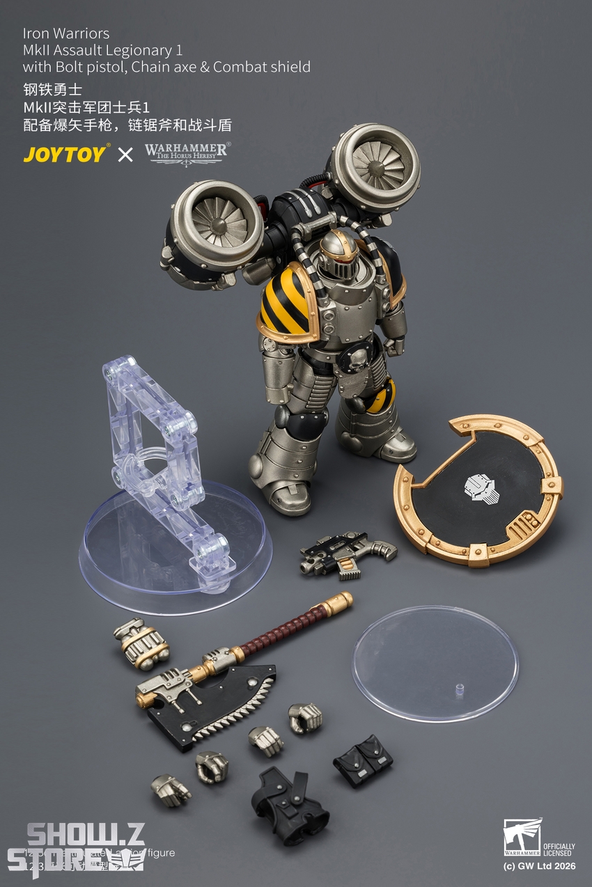 JoyToy JT04490 1/18 Warhammer The Horus Heresy Iron Warriors MkII Assault Legionary1 with Bolt pistol, Chain axe & Combat shield - View 10 JoyToy JT04490 1/18 Warhammer The Horus Heresy Iron Warriors MkII Assault Legionary1 with Bolt pistol, Chain axe & Combat shield - View 10