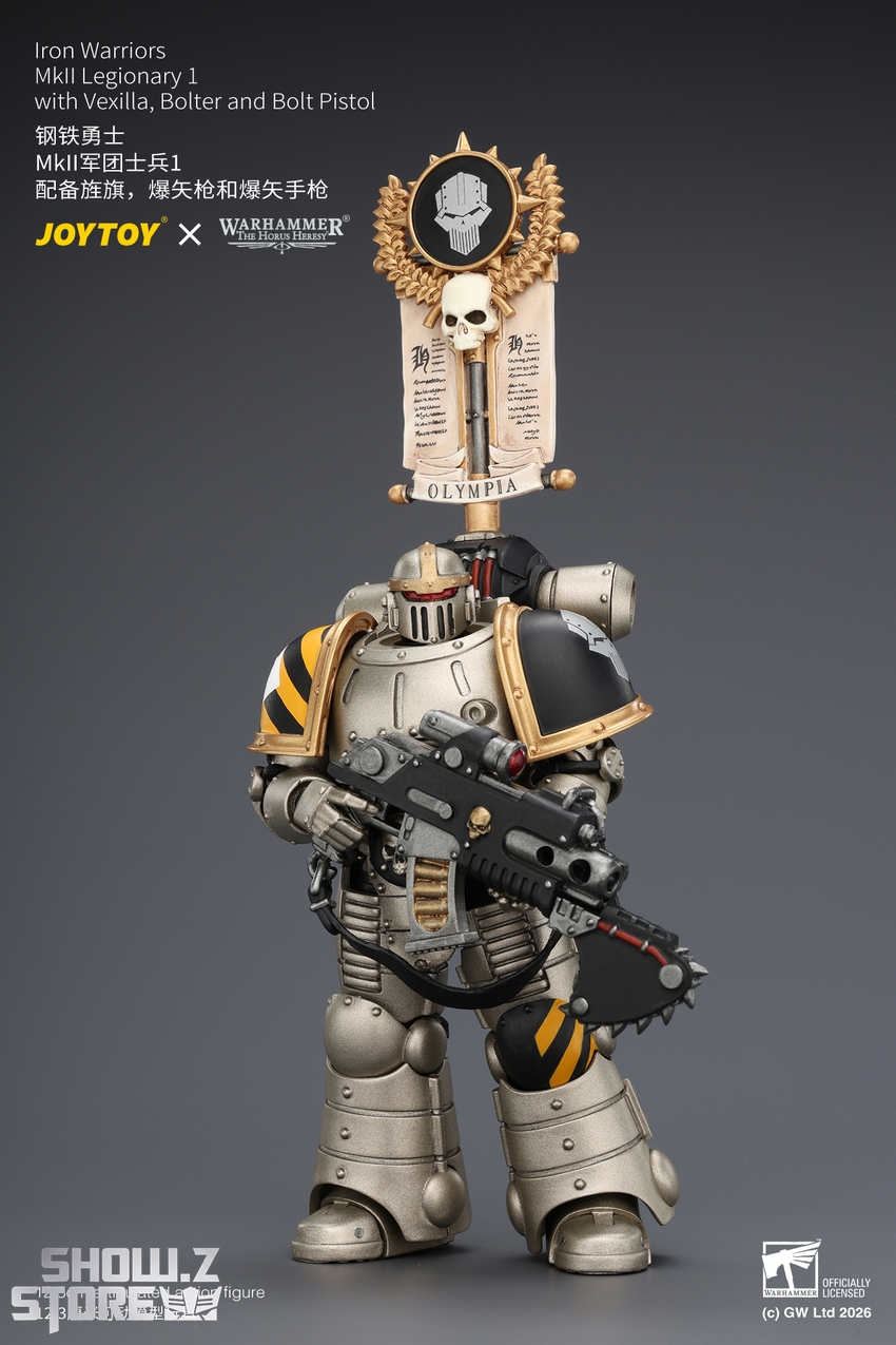JoyToy JT04452 1/18 Warhammer The Horus Heresy Iron Warriors MkII Legionary1 with Vexilla, Bolter and Bolt Pistol - View 6 JoyToy JT04452 1/18 Warhammer The Horus Heresy Iron Warriors MkII Legionary1 with Vexilla, Bolter and Bolt Pistol - View 6
