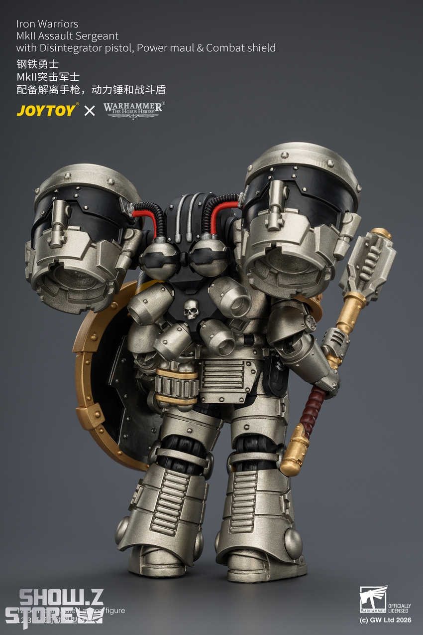 JoyToy JT04483 1/18 Warhammer The Horus Heresy Iron Warriors MkII Assault Sergeant with Disintegrator pistol, Power maul & Combat shield - View 4 JoyToy JT04483 1/18 Warhammer The Horus Heresy Iron Warriors MkII Assault Sergeant with Disintegrator pistol, Power maul & Combat shield - View 4
