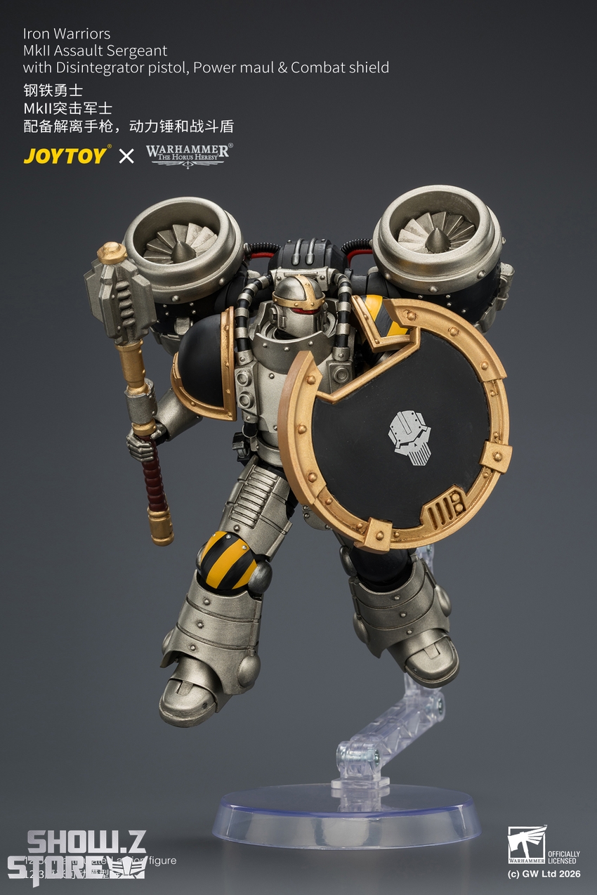 JoyToy JT04483 1/18 Warhammer The Horus Heresy Iron Warriors MkII Assault Sergeant with Disintegrator pistol, Power maul & Combat shield - View 8 JoyToy JT04483 1/18 Warhammer The Horus Heresy Iron Warriors MkII Assault Sergeant with Disintegrator pistol, Power maul & Combat shield - View 8
