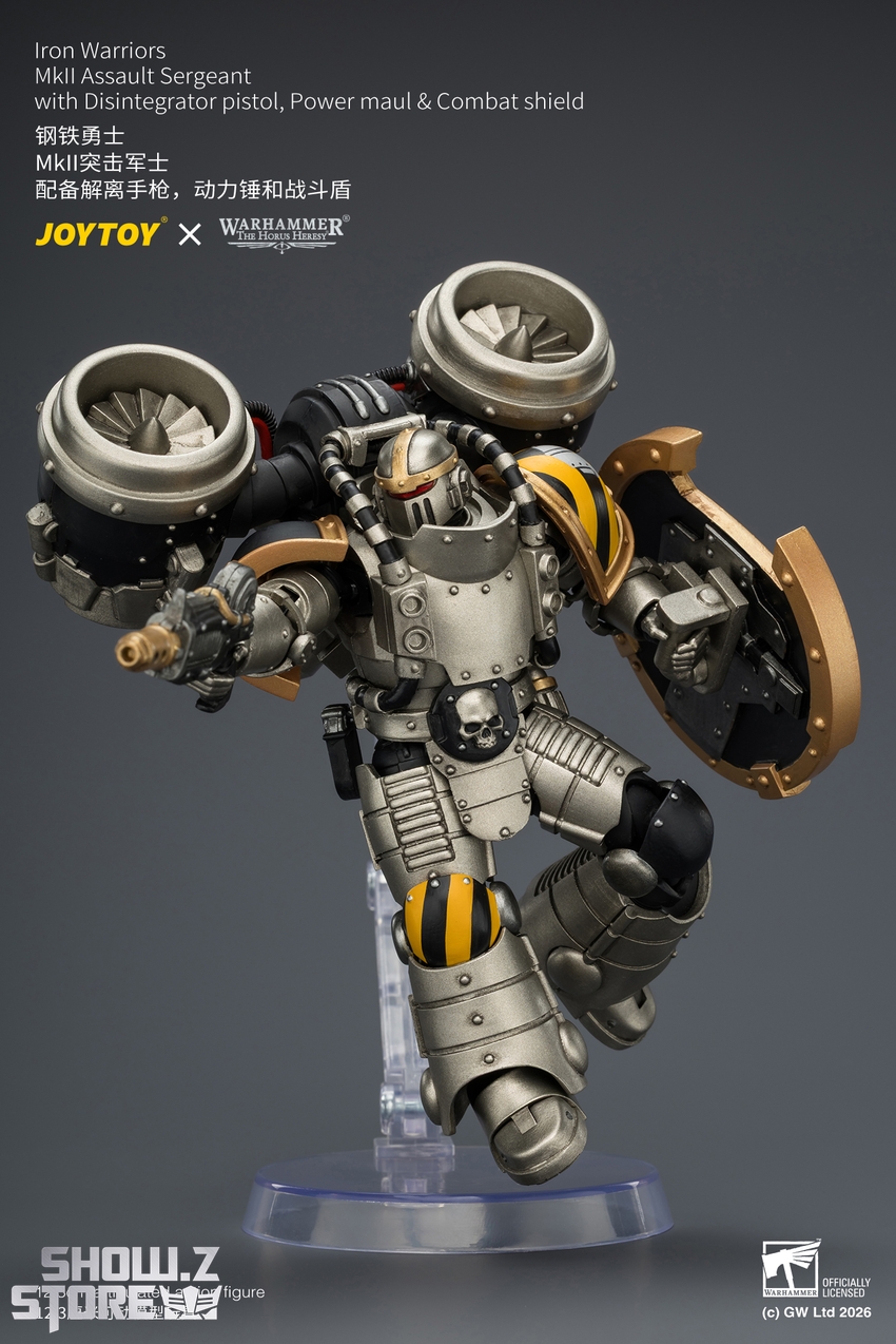JoyToy JT04483 1/18 Warhammer The Horus Heresy Iron Warriors MkII Assault Sergeant with Disintegrator pistol, Power maul & Combat shield - View 9 JoyToy JT04483 1/18 Warhammer The Horus Heresy Iron Warriors MkII Assault Sergeant with Disintegrator pistol, Power maul & Combat shield - View 9