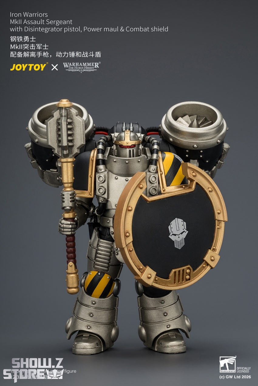 JoyToy JT04483 1/18 Warhammer The Horus Heresy Iron Warriors MkII Assault Sergeant with Disintegrator pistol, Power maul & Combat shield - View 2 JoyToy JT04483 1/18 Warhammer The Horus Heresy Iron Warriors MkII Assault Sergeant with Disintegrator pistol, Power maul & Combat shield - View 2
