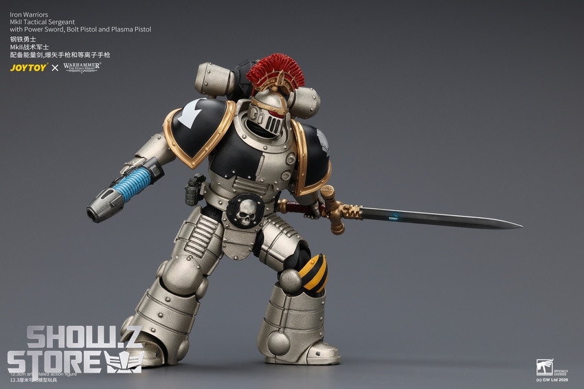 JoyToy JT04445 1/18 Warhammer The Horus Heresy Iron Warriors Mkll Tactical Sergeant with Power Sword, Bolt Pistol and Plasma Pistol - View 3 JoyToy JT04445 1/18 Warhammer The Horus Heresy Iron Warriors Mkll Tactical Sergeant with Power Sword, Bolt Pistol and Plasma Pistol - View 3