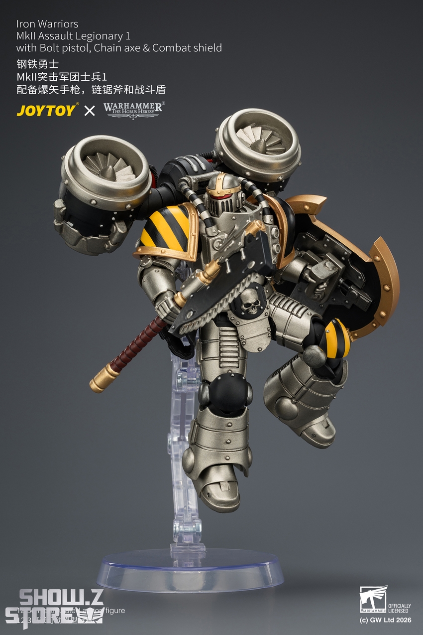 JoyToy JT04490 1/18 Warhammer The Horus Heresy Iron Warriors MkII Assault Legionary1 with Bolt pistol, Chain axe & Combat shield - View 9 JoyToy JT04490 1/18 Warhammer The Horus Heresy Iron Warriors MkII Assault Legionary1 with Bolt pistol, Chain axe & Combat shield - View 9